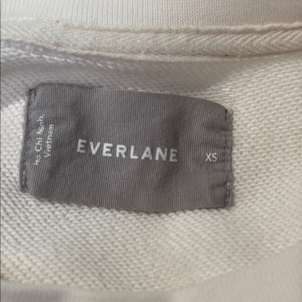 Everlane Lightweight Crewneck Pullover Sweatshirt Top in Bone Sz XS - Picture 10 of 12